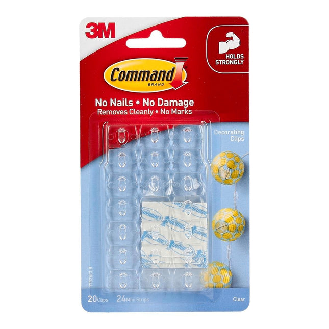 Packshot of Command Clear Decorating Clips 20 Pack