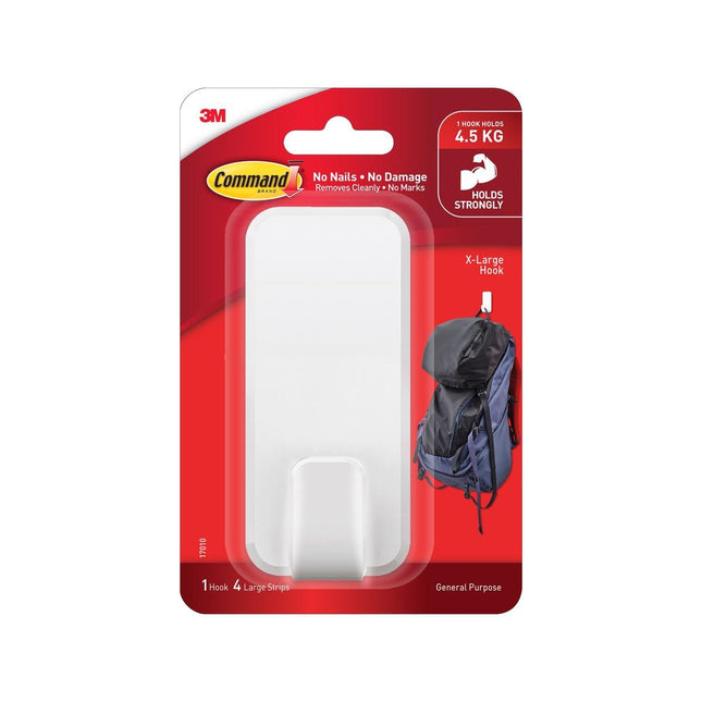 Packshot of Command White Adhesive X-Large Hook Extra Capacity