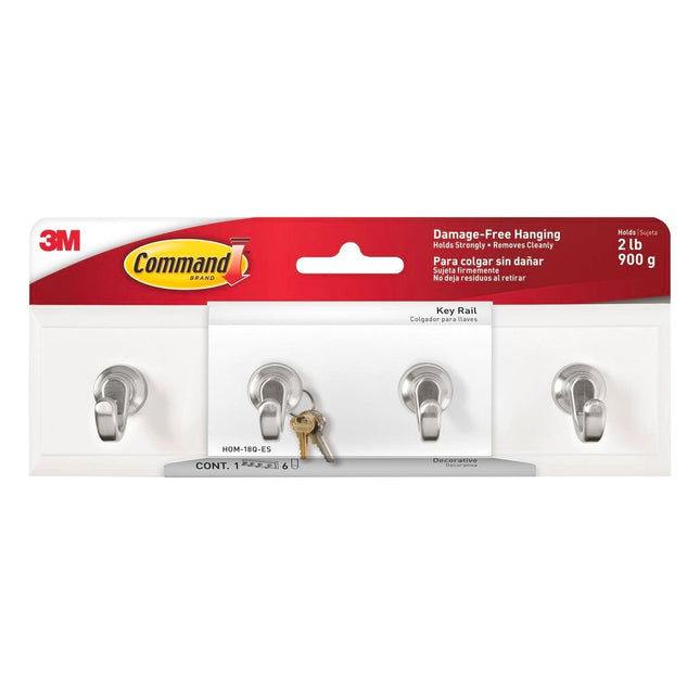 Packshot of Command White Adhesive Key Rail Rack 1 Pack