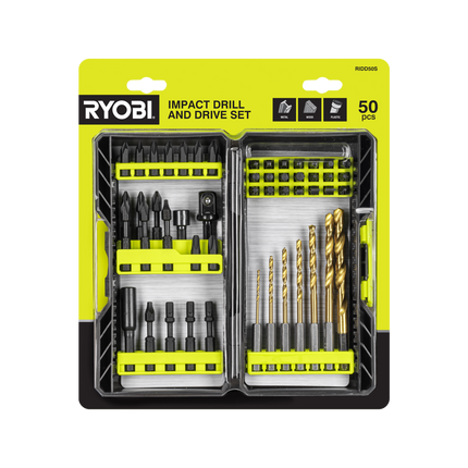 Packshot of Ryobi Impact Drill & Drive Set 50 Piece for Heavy Duty Fastening