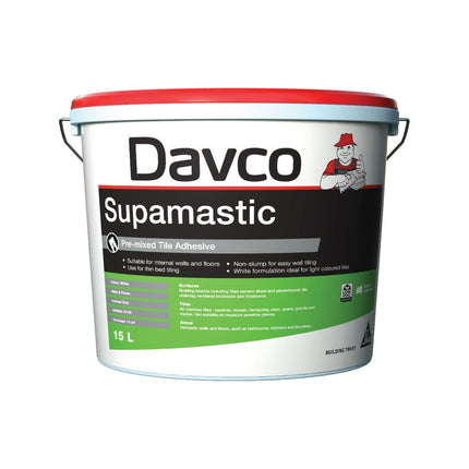 Packshot of Davco Supamastic Tile Adhesive 15L