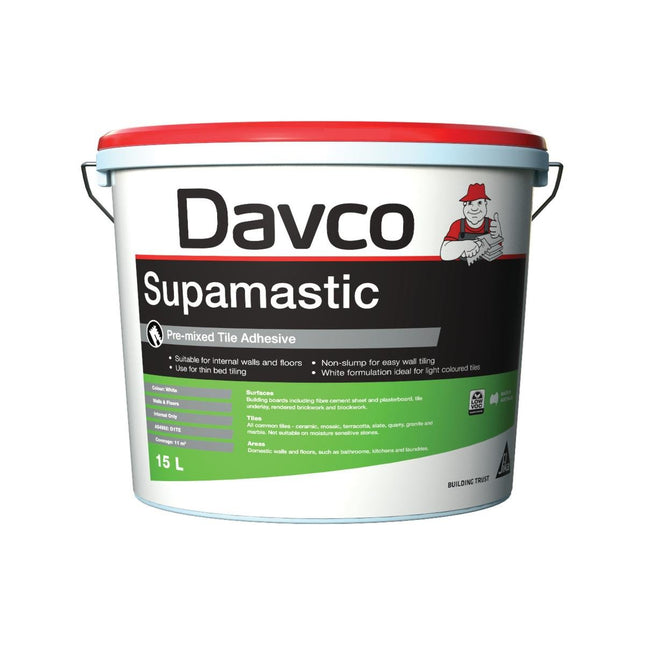 Packshot of Davco Supamastic Tile Adhesive 15L