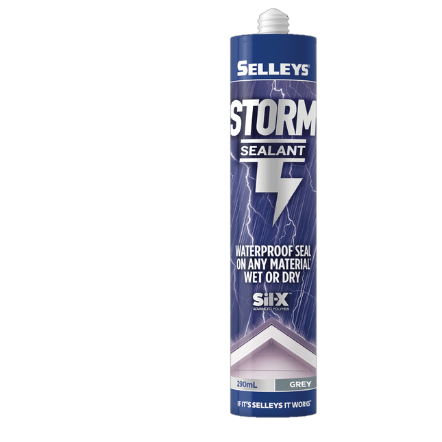 Selleys Storm Sealant [Grey] Waterproof Any Material Wet or Dry Sil-X 290ml