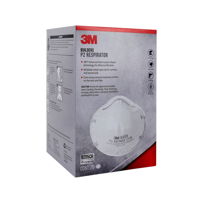 3M Builders P2 Respirator 8205 20 pack
