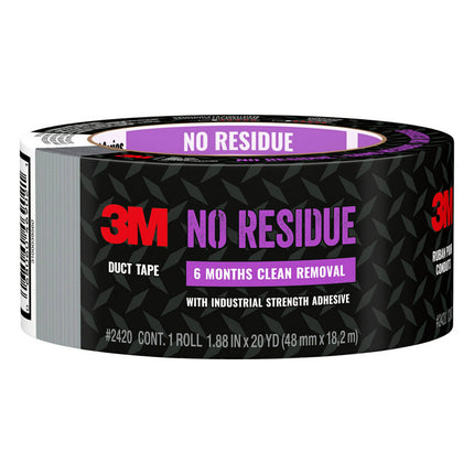 3M No Residue Duct Tape 48mm x 18.2m grey roll