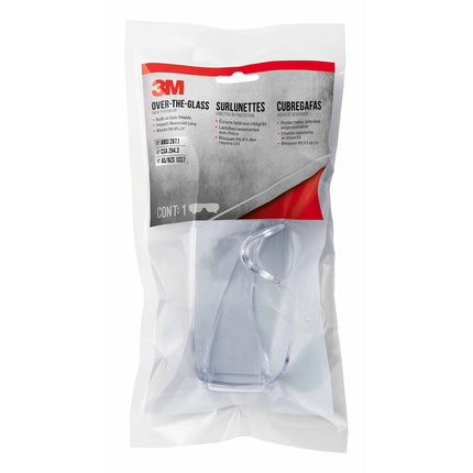 3M Over-the-Glass clear safety eyewear with clear frame and clear lenses
