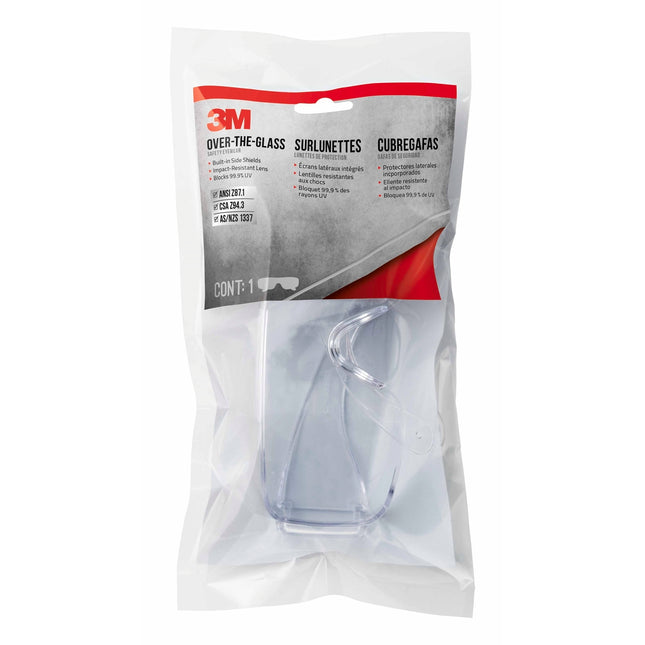 3M Over-the-Glass clear safety eyewear with clear frame and clear lenses