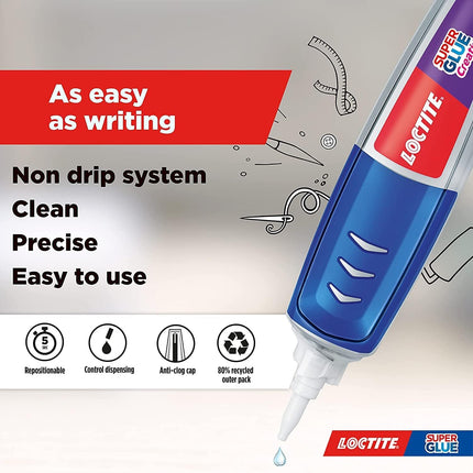 Loctite Super Glue Creative Pen – Precision Application, Fast Bonding for DIY, Craft, and Repairs