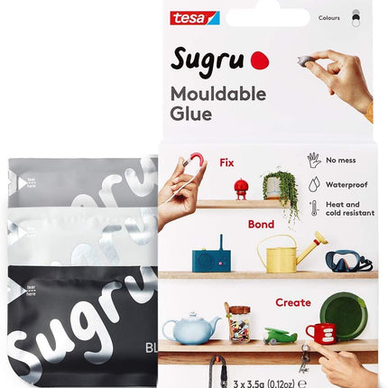 Sugru Mouldable Glue - 3 Pack [Black White Grey]