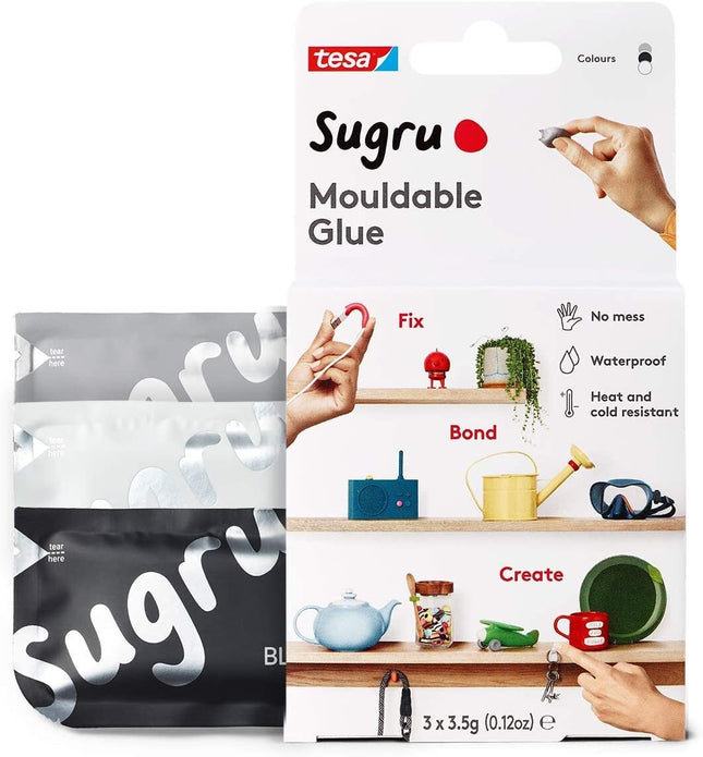 Sugru Mouldable Glue - 3 Pack [Black White Grey]