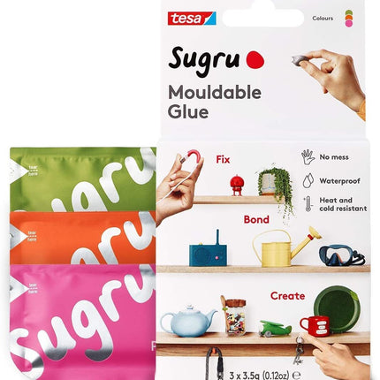 Sugru Mouldable Glue - 3 Pack [Pink Orange Green]