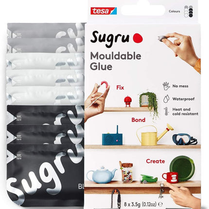 Sugru Mouldable Glue - 8 Pack [Black White Grey]