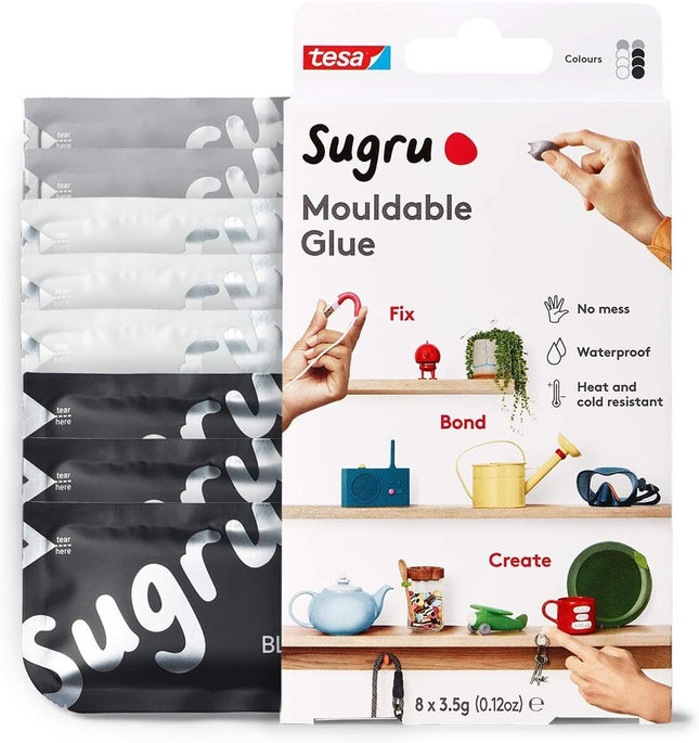 Sugru Mouldable Glue - 8 Pack [Black White Grey]