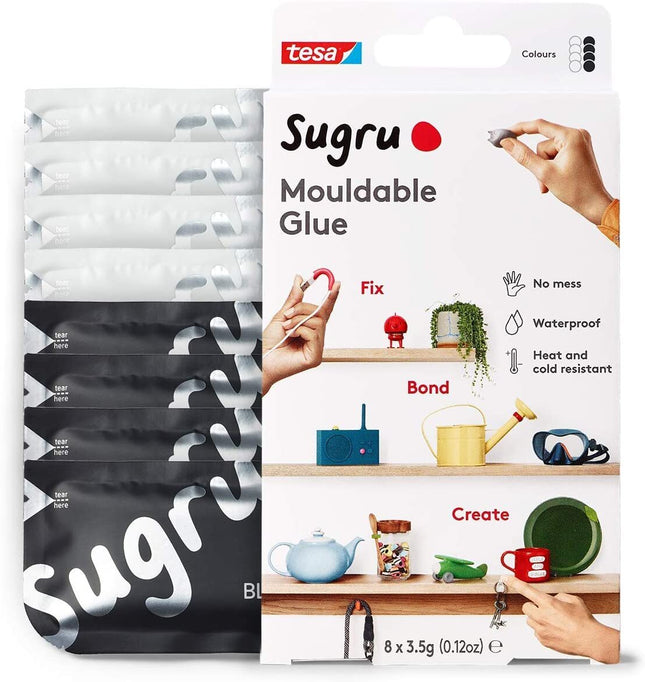 Sugru Mouldable Glue - 8 Pack [Black White]