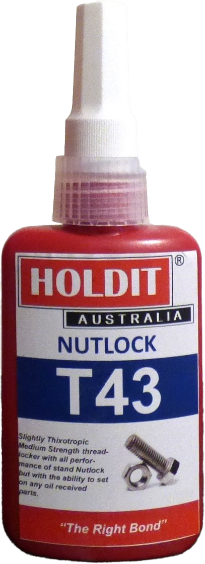 Loctite 243 Equivalent T43 NUTLOCK: Medium-Strength, Oil-Tolerant Thread Locker for Durable Metal Fastening 50ml