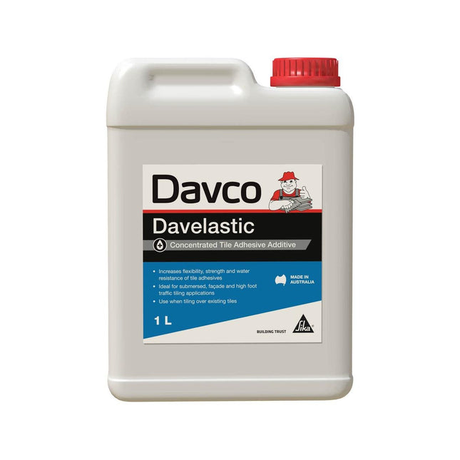 Packshot of Davco Davelastic Tile Adhesive Additive 1 L