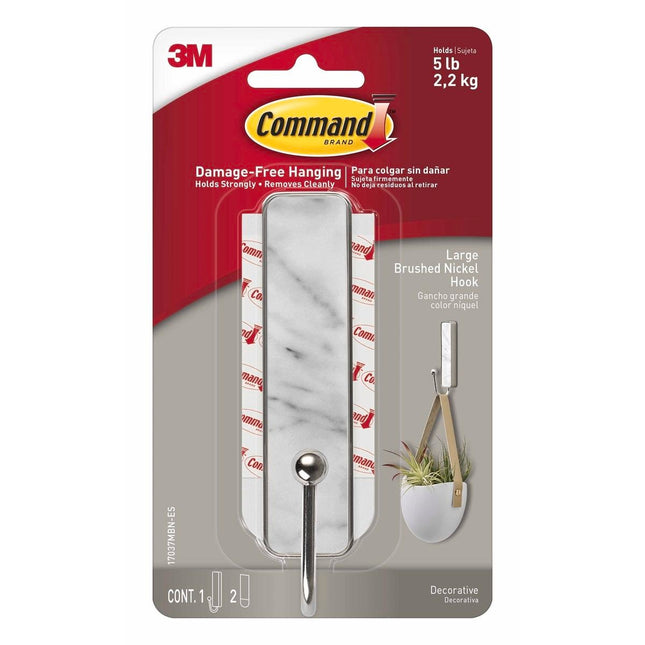 Packshot of Command Large Marble Finish Adhesive Hook Bathroom Style