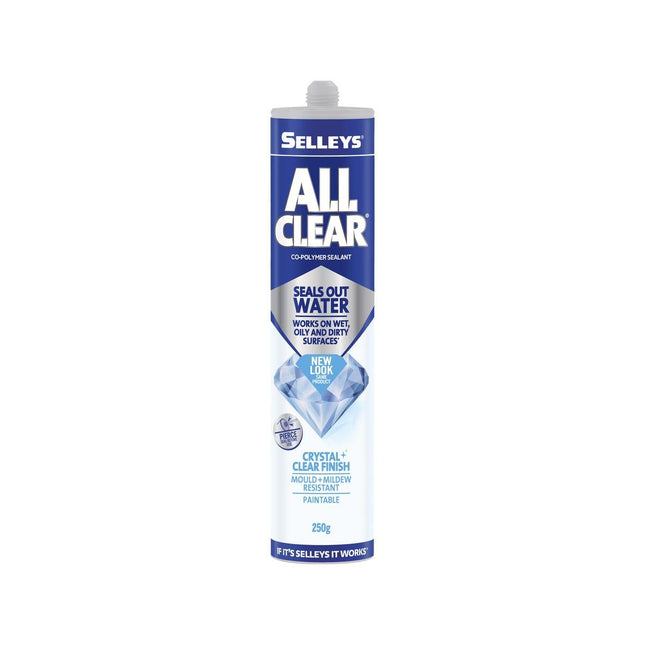 Selleys All Clear Crystal Multipurpose Sealant for Wet, Oily & Dirty Surfaces Paint, Mould & Water Resistant