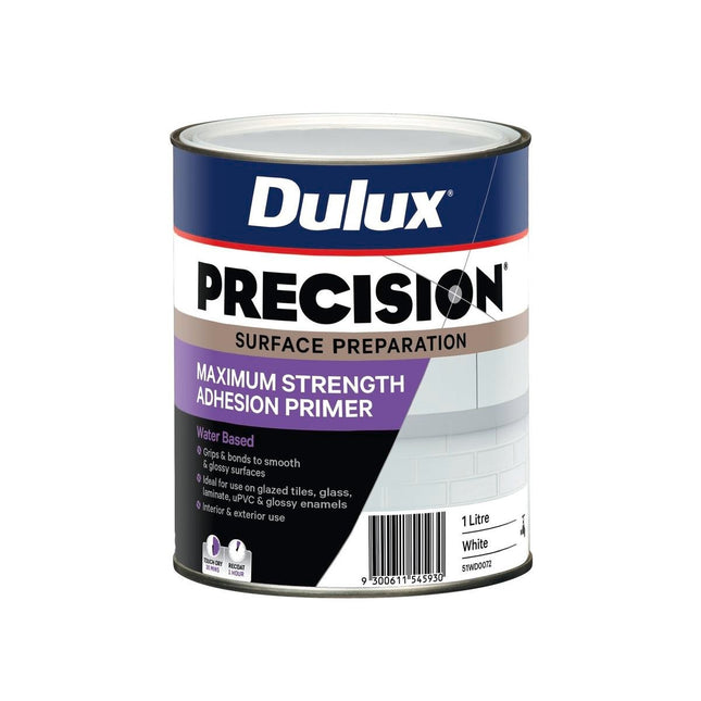 Packshot of Dulux PRECISION White Adhesion Primer Maximum Strength 1L