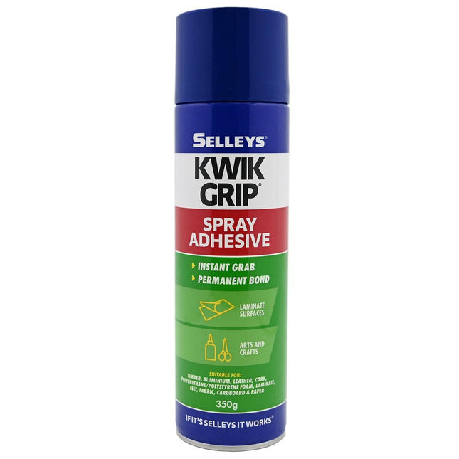 Selleys KwikGrip Spray 350g: The All-Purpose Adhesive for Absorbent & Non-Absorbent Surfaces