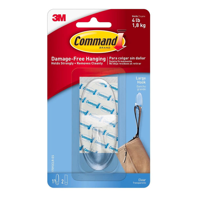 Packshot of Command Large Clear Adhesive Wall Hook 1 Pack