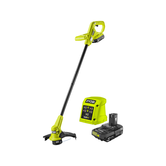 Packshot of Ryobi ONE+ 18V 25cm Line Trimmer Kit with 2.0Ah Battery