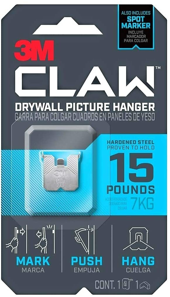 3M Claw Drywall Picture Hanger 15lbs 7Kg [Pack x 1]