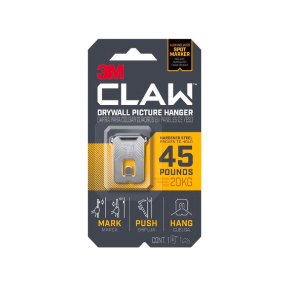 3M Claw Drywall Picture Hanger 45lbs 20Kg [Pack x 1]