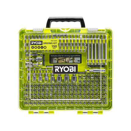 Packshot of Ryobi Driving Kit 150 Piece for Complete Fastening Tasks