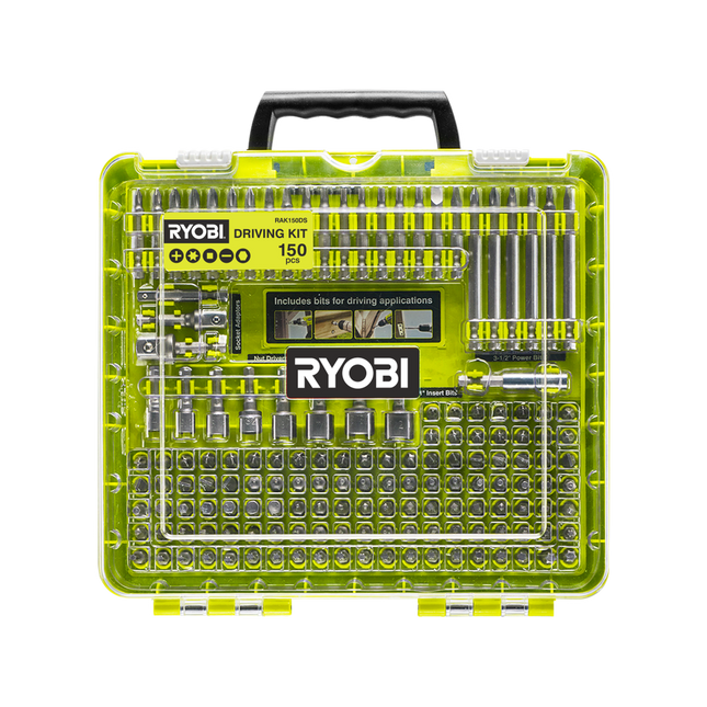 Packshot of Ryobi Driving Kit 150 Piece for Complete Fastening Tasks