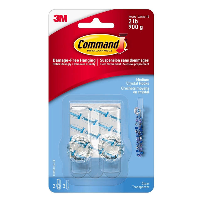 Packshot of Command Medium Clear Crystal Hooks 2 Pack