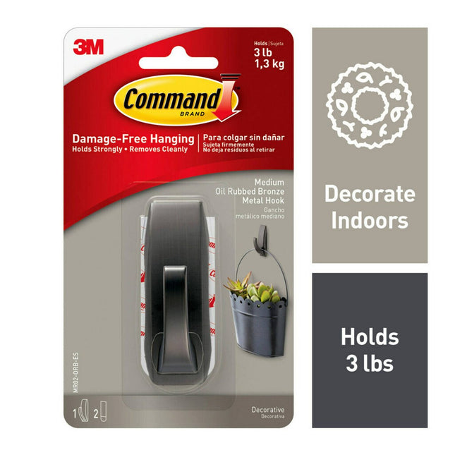 Packshot of Command 1.3kg Black Metal Hooks Weight Rated