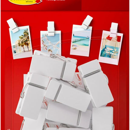 Command Spring Clips, White, Pack of 8 with 12 Adhesive Strips 17089-8ES