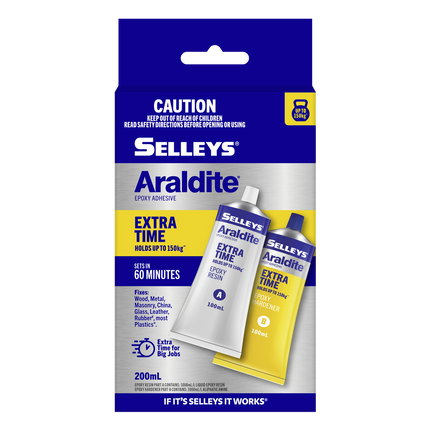 Packshot of Selleys Araldite Extra Time Epoxy Adhesive 200ml