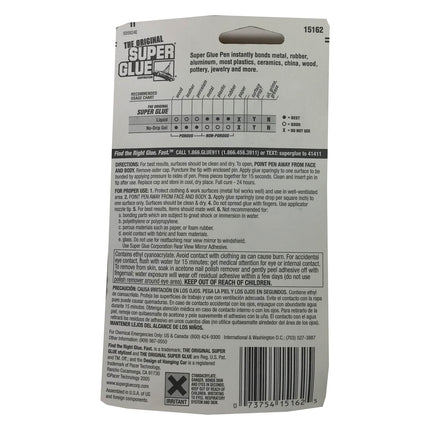 The Original Super Glue Non-Clogging Squeeze-Point Super Glue Pen 2g