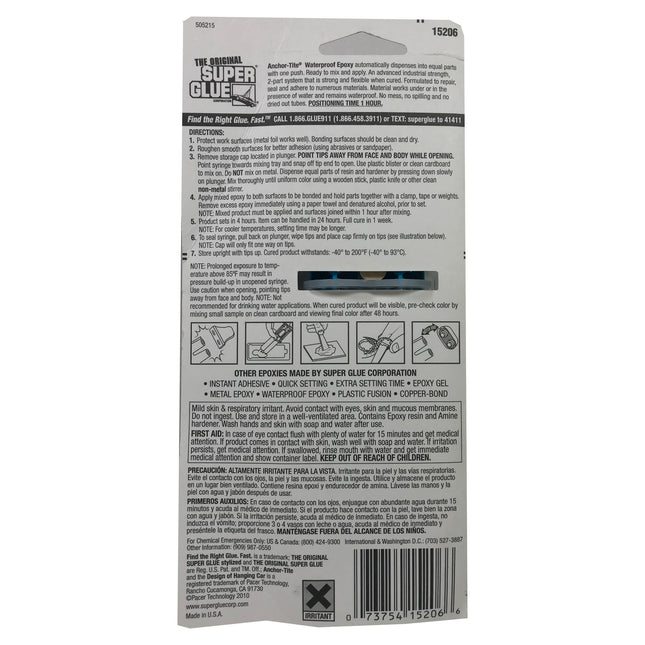 The Original Super Glue Anchor-Tite Waterproof Epoxy 4 hours 28.3g