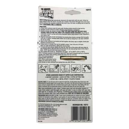 The Original Super Glue Quick Set Gel Epoxy 5 minutes Gap Filler 28.3g