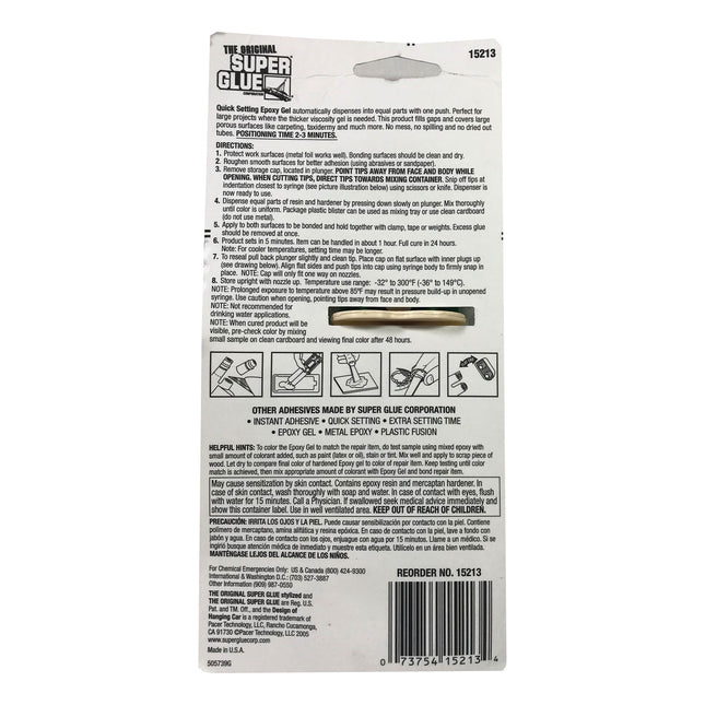 The Original Super Glue Quick Set Gel Epoxy 5 minutes Gap Filler 28.3g