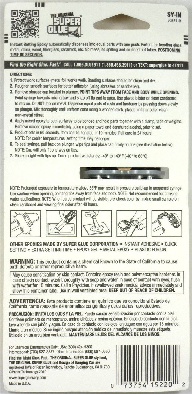 The Original Super Glue 90 Seconds Instant Setting Epoxy with easy open cap 28.3g