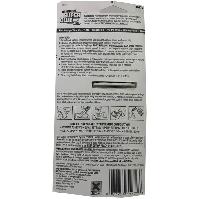 The Original Super Glue 10 Minute Fast Setting Plastic Fusion Bonds Numerous Plastics 28.3g