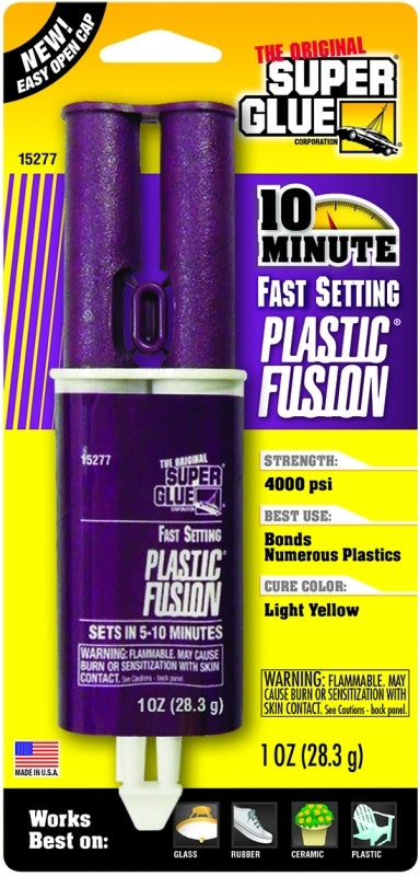 The Original Super Glue 10 Minute Fast Setting Plastic Fusion Bonds Numerous Plastics 28.3g