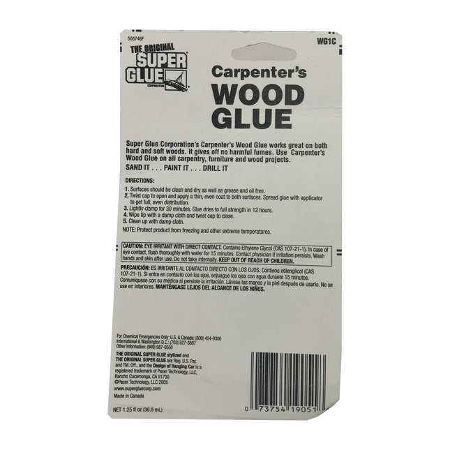 The Original Super Glue Carpenter's Wood Glue bonds and repairs all types of wood 36.9ml