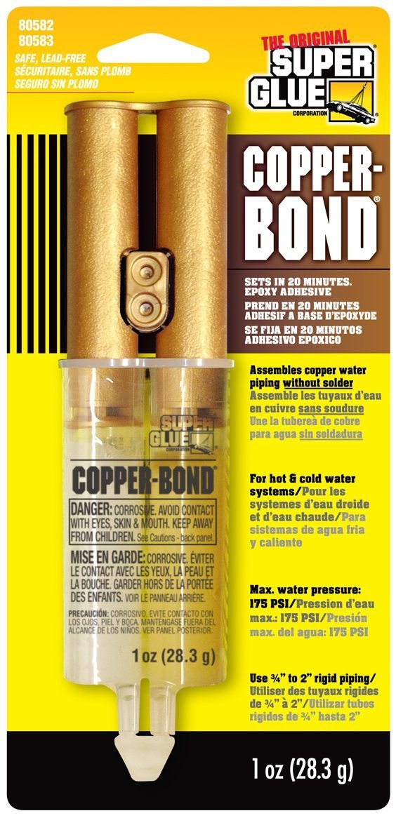 The Original Super Glue Copper Bond Epoxy 20 Minutes Setting For Hot and Cold Water Systems 28.3g