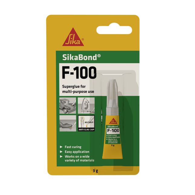 SikaBond F100 Superglue with Anticlog Cap 3g