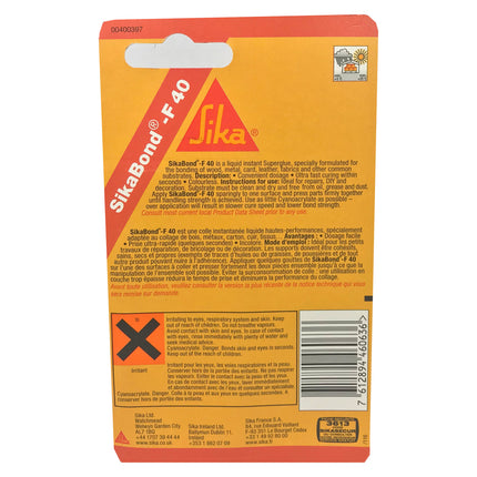 SikaBond F40 SuperGlue for absorbent substrates with brush precise applicator 5g