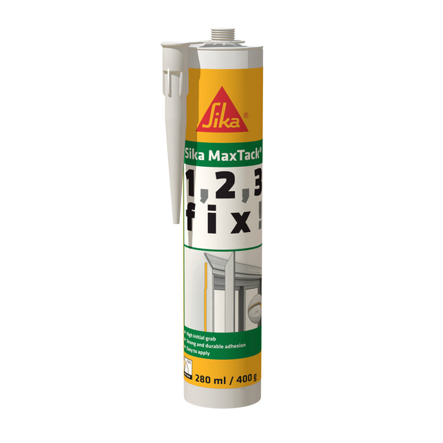 Sika 123 Fix MaxTack Water based instant grab adhesive most substrates 400g