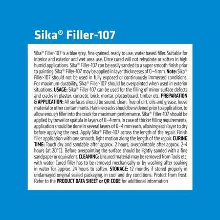 Sika Filler 107 Interior & Exterior 0-4mm Wet Area 250ml