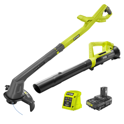 Packshot of Ryobi ONE+ 18V Line Trimmer and Blower Combo Kit