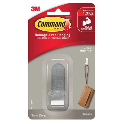 Command Medium Metal Hook Metal x 1 (MR12-SSW)