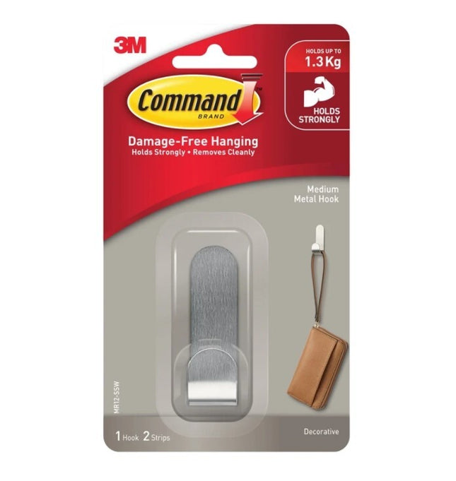 Command Medium Metal Hook Metal x 1 (MR12-SSW)